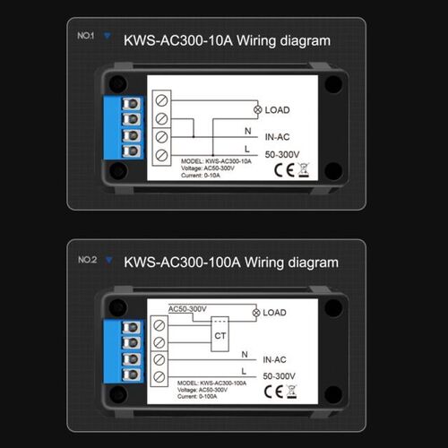 AC 50-300V Voltmeter Ammeter Power Energy Meter LED Digital