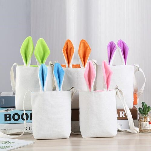 Easter Bunny Ear Bag Canvas Shopping Tote Shoulder Bags Holi