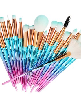 20Pcs Diamond Makeup Brushes Set Powder Foundation Blush Ble