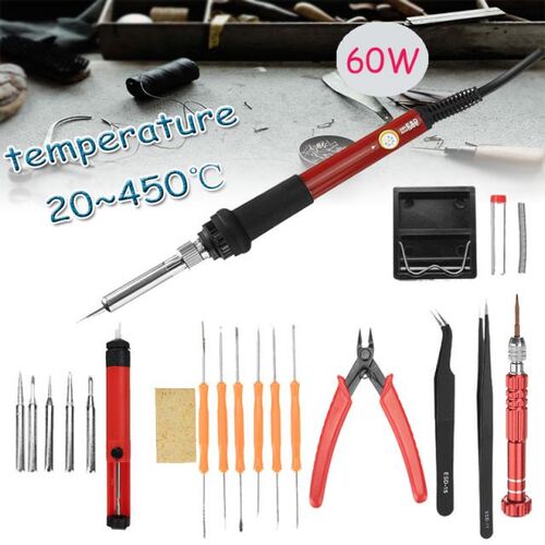 60W 110V/220V Electric Soldering Iron Kit Set Adjustable Tem