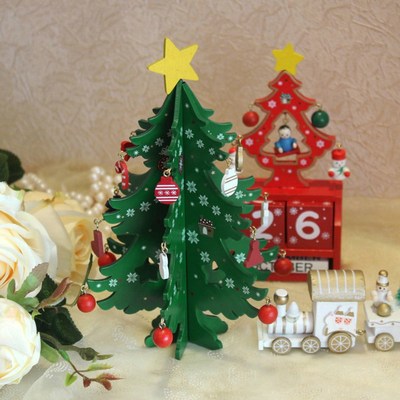 10pcs Mini Christmas Tree DIY Christmas Decoration Wood Land
