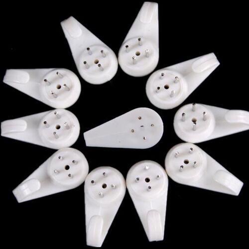 White Plastic Invisible Wall Mount Photo Picture Frame Nail