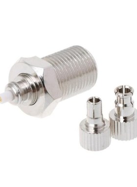 F Female to 2 in 1 TS9/CRC9 Male Adapter RF Nickelplated Str