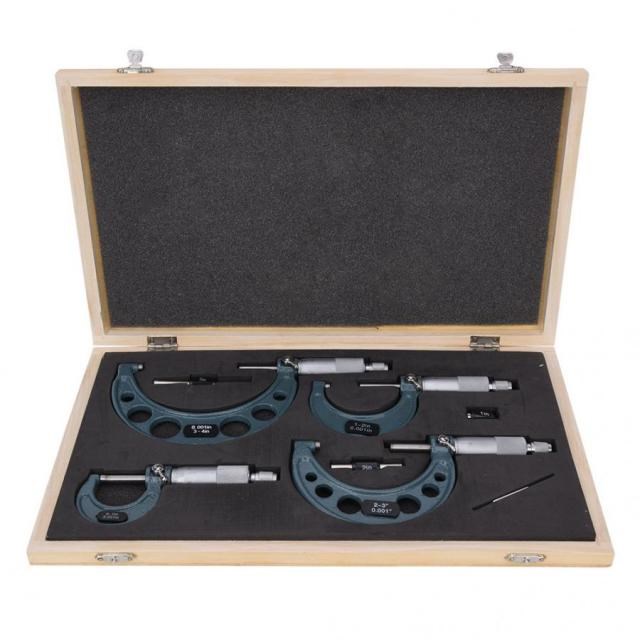 4Pcs 0-4in Imperial Micrometer Outside Diameter High Accurac
