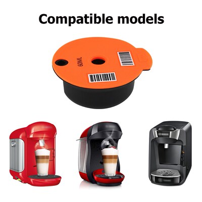 60/180ml Plastic Coffee Capsule Cup Reusable Filter Pod + Sp