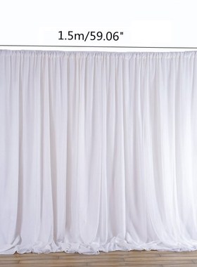 2.4x1.5M Wedding Sheer Silk Drapes Panels Hanging Curtains P