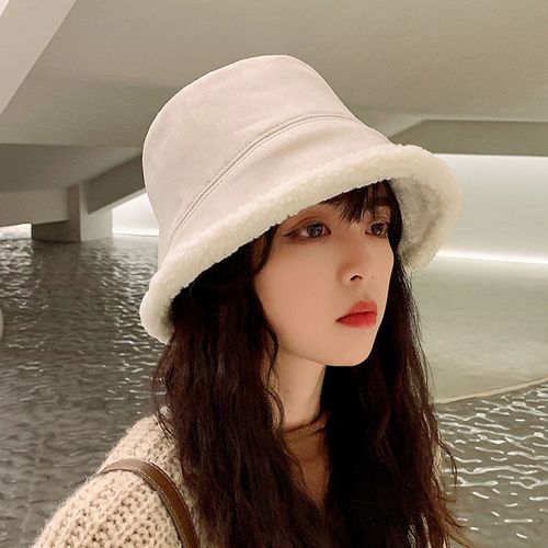 Warm in winter, double-sided wearing fisherman's hat, female
