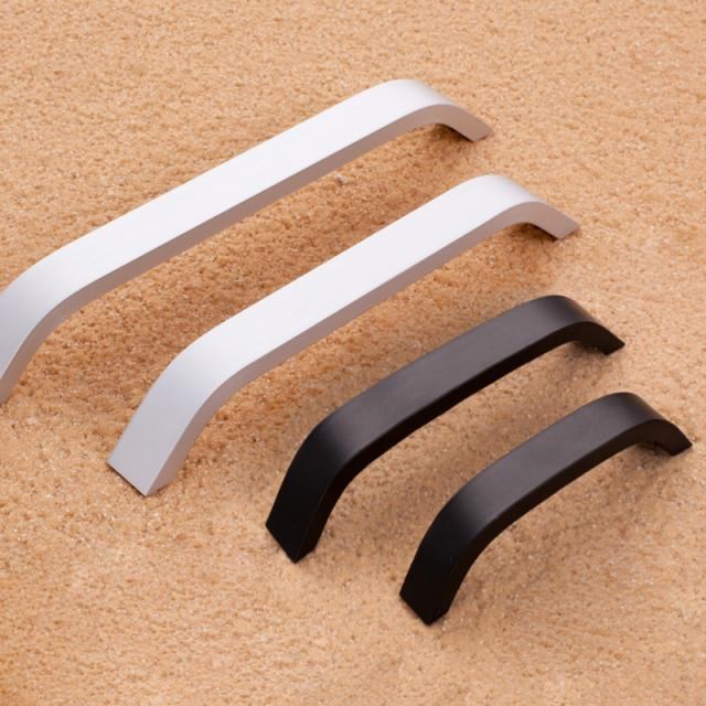 Black/White Aluminium Alloy Kitchen Cabinet Door Handles Cup