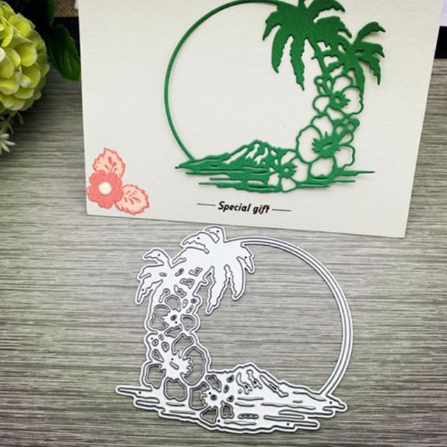 2021 New Coconut tree decoration cutting die for Christmas t