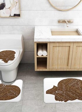 4Pcs Bathroom Suits Practical New Non-slip Mat Set Lid Toile