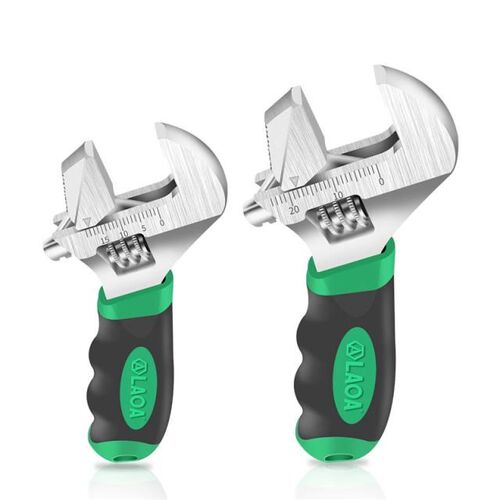 LAOA Short Handle Adjustable Wrench 6/8inch Enlarge Open Mon