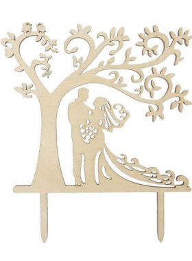 Personalised Rustic Wooden Wedding Cake Topper Mr & Mrs Silh