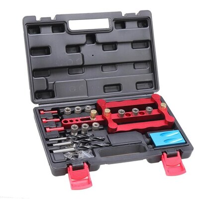 Woodworking Hole Locator Kit Self Centering Dowelling Jig+Po