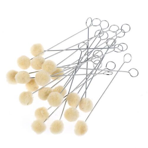 20Pcs DIY Leather Dyeing Wool Ball Brush 12.5CM Metal Handle
