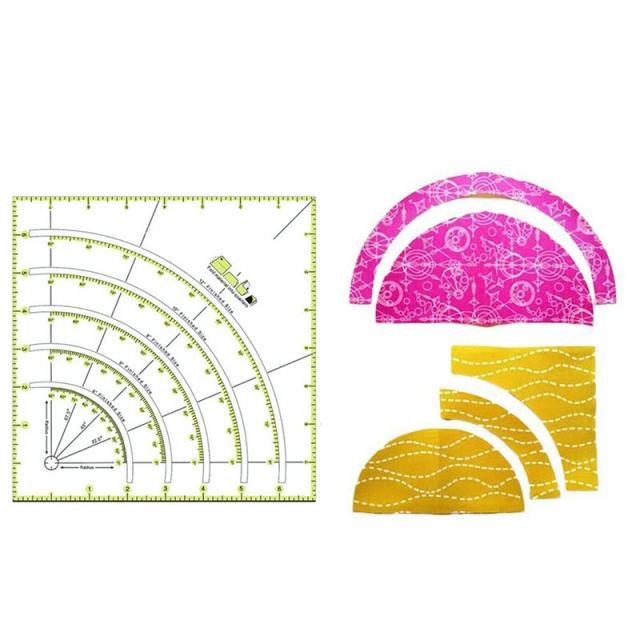 Multifunctional Arcs and Fan Quilt Circle Cutter Ruler Sewin