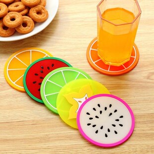 Cute Coaster Fruit Shape Silicone Cup Pad Non Slip Bowl Mat