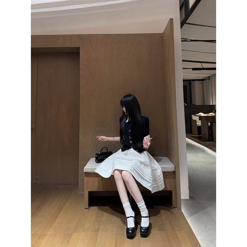 韩系甜美学院风黑白撞色P