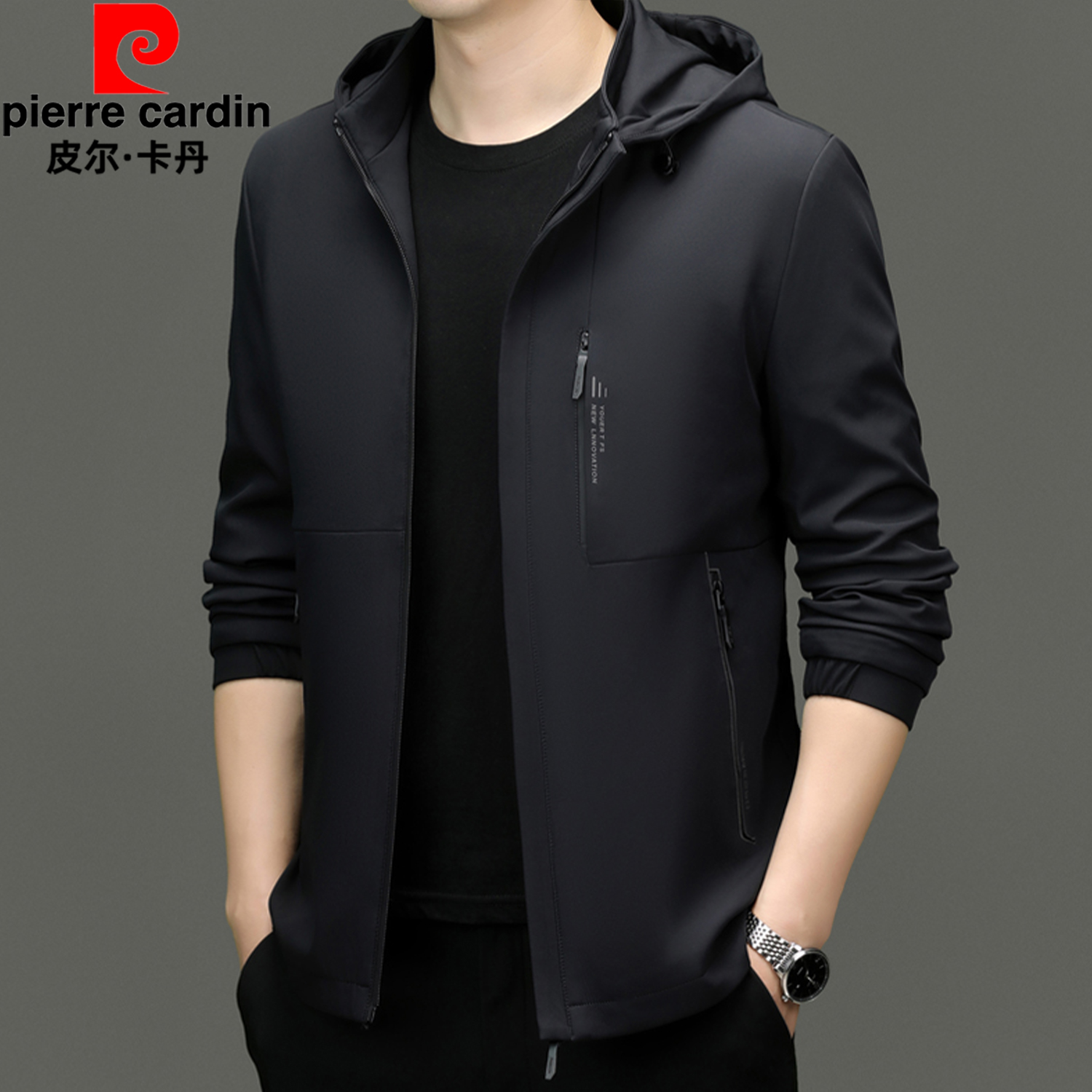 皮尔卡丹春秋新款男士夹克外套