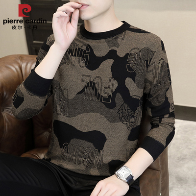 皮尔卡丹男士提花长袖卫衣