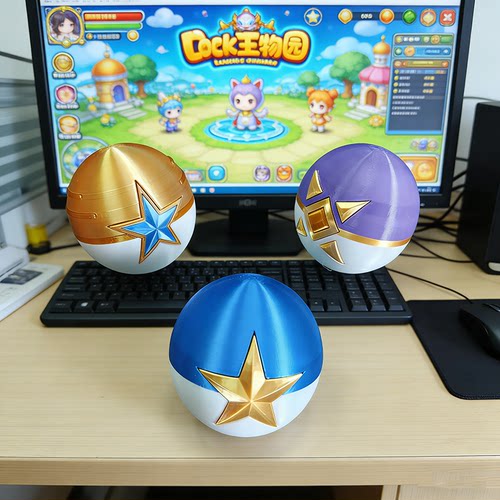 洛克王国游戏周边咕噜球cos道具摆件全套3d打印桌面情怀潮玩摆件