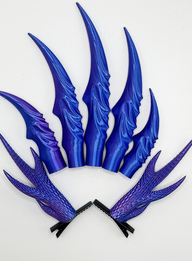 裂空爪道具套装哪吒同款cos儿童款敖闰敖丙龙角头饰发夹表演发卡