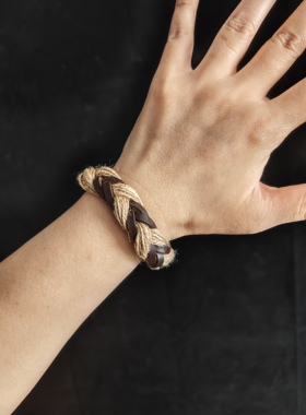 麻绳编织复古手绳可调节小众中性