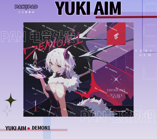 Yuki Aim xDemon1大魔同款复刻钢化玻璃鼠标垫打瓦电竞顺滑鼠标垫
