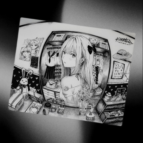 Kuroha Love2U 二次元动漫电竞游戏钢化玻璃鼠标垫FPS打瓦专用