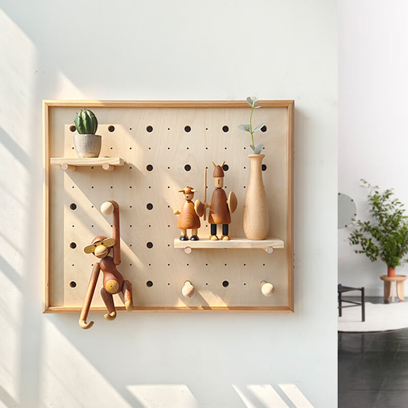 闻树榉木配电箱遮盖箱原木风北欧简约创意电表装饰画配电箱收纳柜