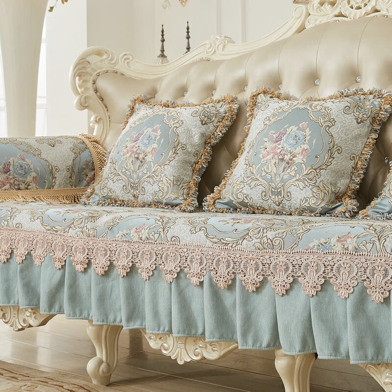 宝跃欧式沙发垫坐垫子四季通用靠背巾123人贵妃美式田园沙发巾扶