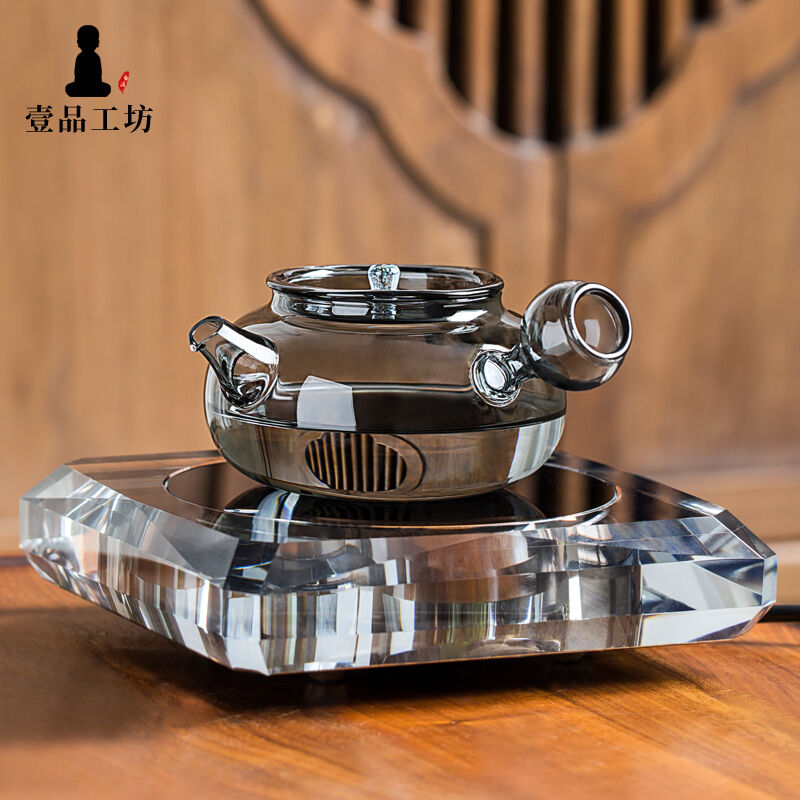 一品工坊玻璃茶壶侧把耐高温家用烧水壶功夫茶具水晶电陶炉专用煮