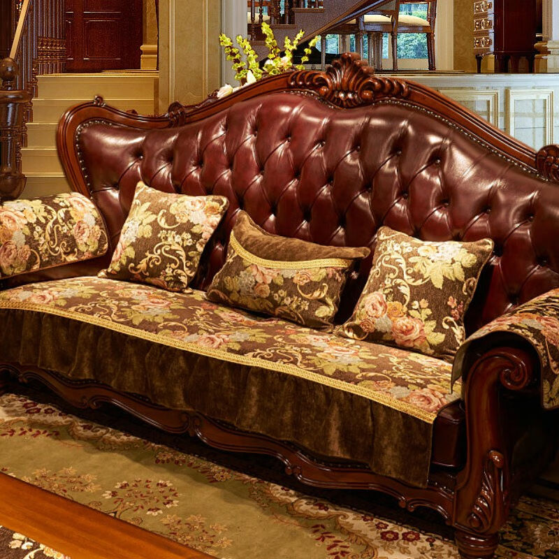 宝跃美式沙发垫防滑四季通用布艺复古乡村欧式沙发垫巾123人组合