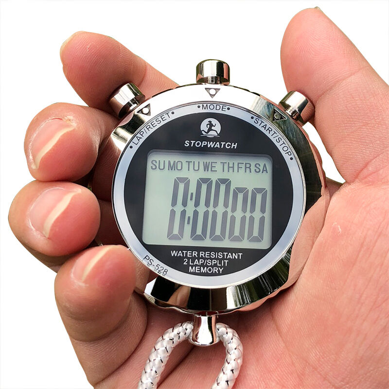 追日金属秒表计时器电子秒表跑步计时表单人计时秒表大字体2道记