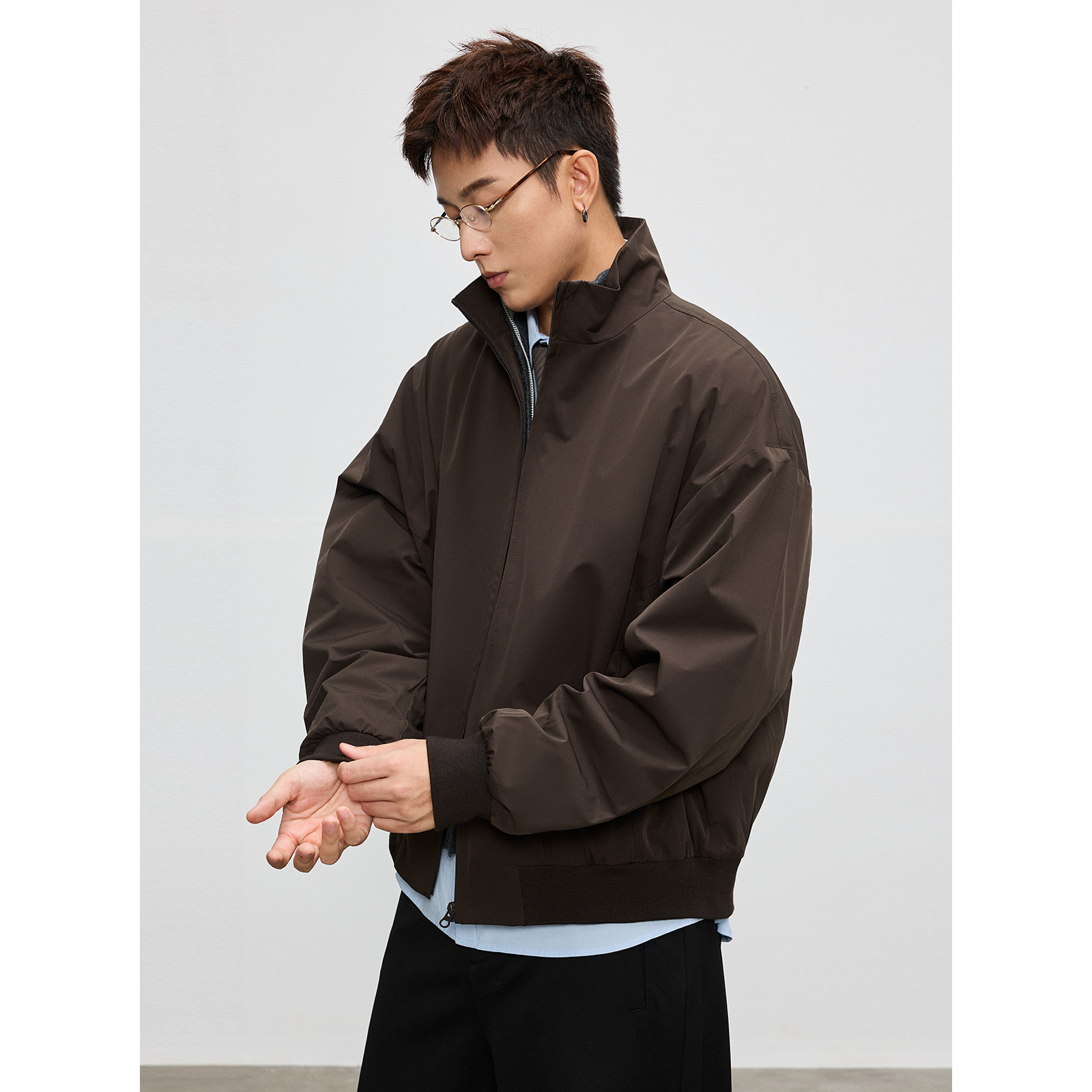 美拉德立领复合梭织夹克