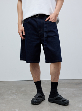 Costful Ro 丹宁原色五分牛仔短裤  自带腰带夏季新款宽松休闲裤
