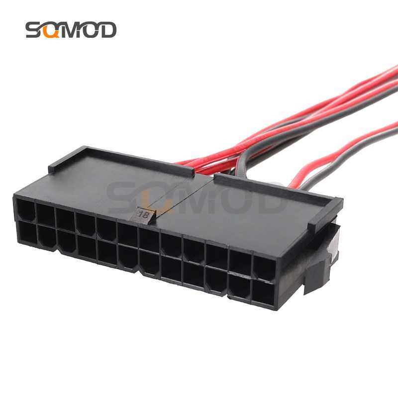 ATX电源24pin转DC公头12V 24针转DC转接线带启动开关现货