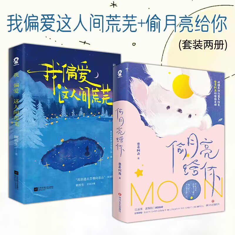 官方正版】我偏爱这人间荒芜+偷月亮给你 套装2册 带你领略爱的意义 为你寻回前行的勇气 221首落笔生花的现代诗60余首未曝光作品