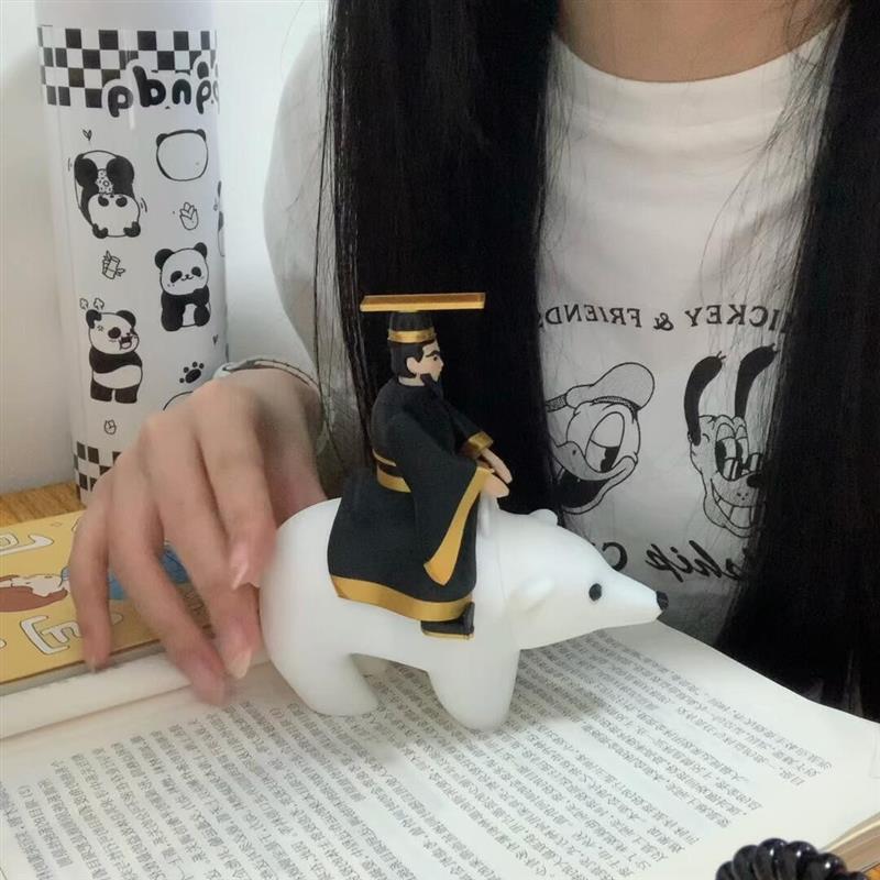 秦始皇骑北极熊玩偶模型公仔摆件3d打印抽象表情包恶搞装饰摆饰品