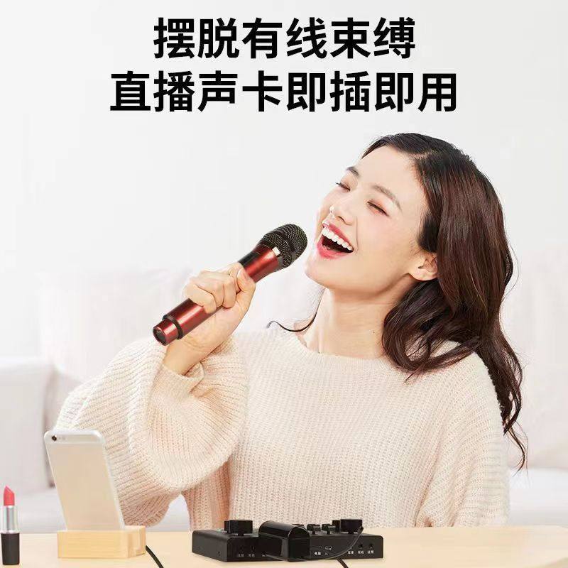万能无线话筒金属一拖二家用KTV专用K个麦克风唱歌音响接收器通用