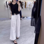 洋气蕾丝边显瘦马甲高腰阔腿裤 英国moleubak夏季 新款