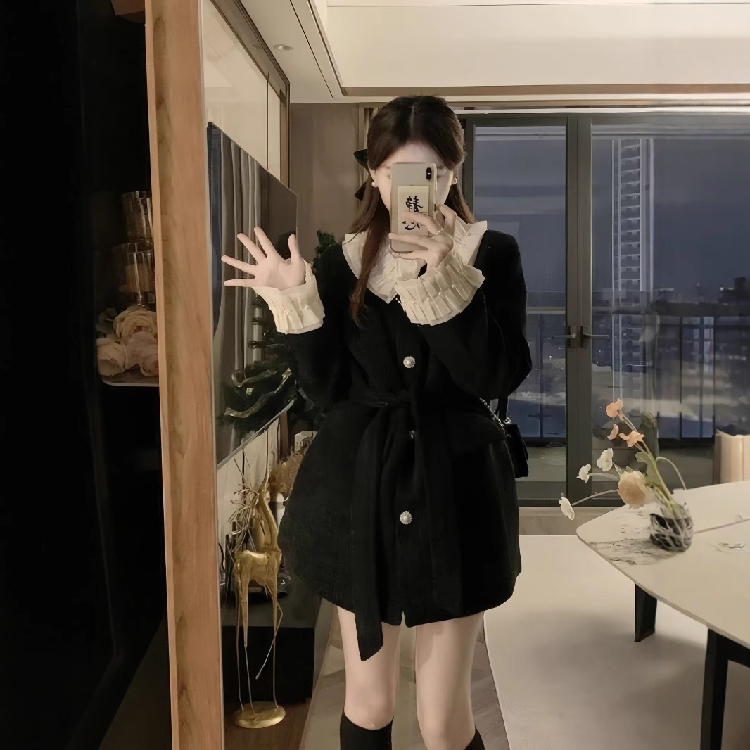 英国cherry kitty小香风红色新年战袍西装大衣女春装小个子收腰