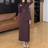 新款 女装 净版 宽松马甲半身裙时尚 打底衫 英国moleubak秋季