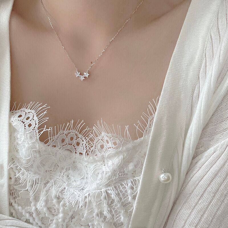 日系设计师topwhits925银小星星项链女甜美气质轻奢少女心锁骨