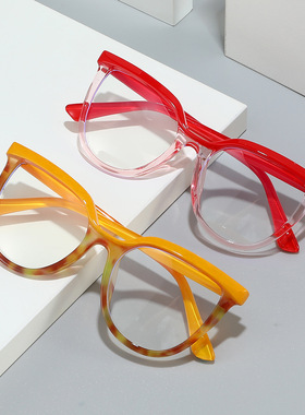 英国moleubak时尚新款平光镜大框眉毛防蓝光眼镜北美英伦风镜架