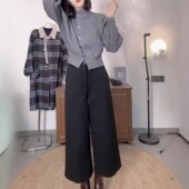 女装 直筒裤 欧货设计感色上衣时尚 英国moleubak秋冬新款