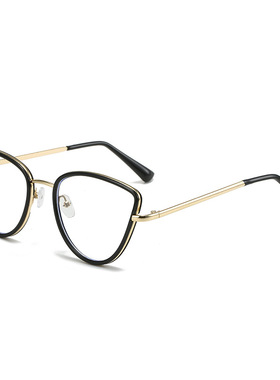 英国moleubak欧美全框金属猫眼平光镜新款夏tr眼镜架个性时尚