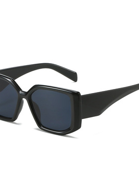 英国moleubak新款方框眼镜 欧美时尚多边形宽腿眼镜 个性拼色