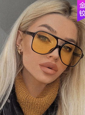 英国moleubak欧美复古双梁太阳镜新款潮ins个性大框蛤蟆墨镜
