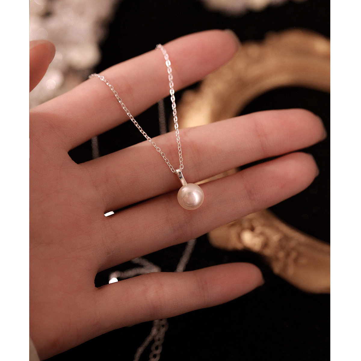 日系设计师topwhits银淡水珍珠项链女简约轻奢高级感小众百搭银