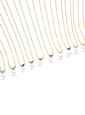 日本轻奢1~12月份银诞生石生辰石爱心项链圣诞礼物爱心型项链